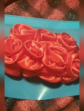 Amazon Red Satin Rose Cluster Headband - Women Accessories